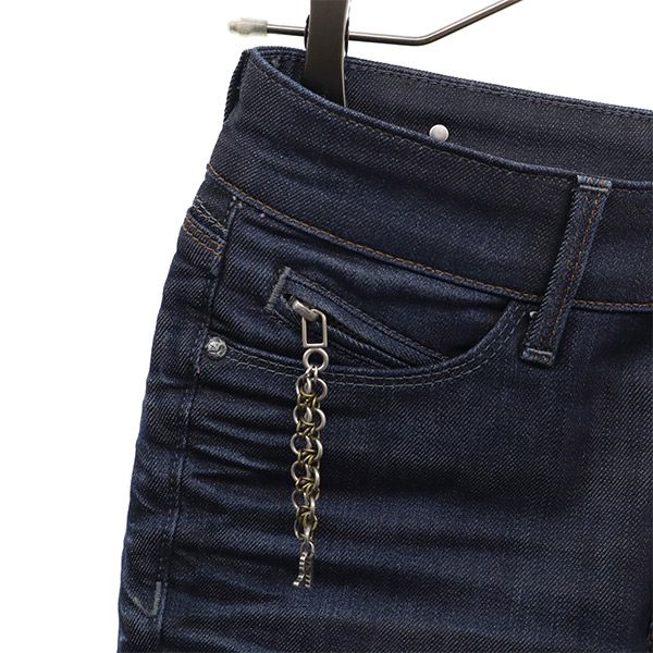 REPLAY リプレイ ワンポイントロゴプレート スキニーデニムパンツ W26 ブルー ジーパン レディース