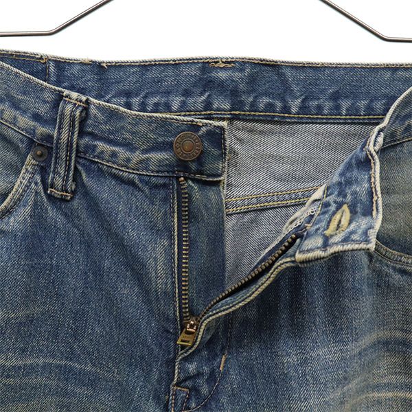 BLUE BLUE ブルーブルー 日本製 ロゴパッチ ストレートデニムパンツ W31 ブルー ジーパン メンズ