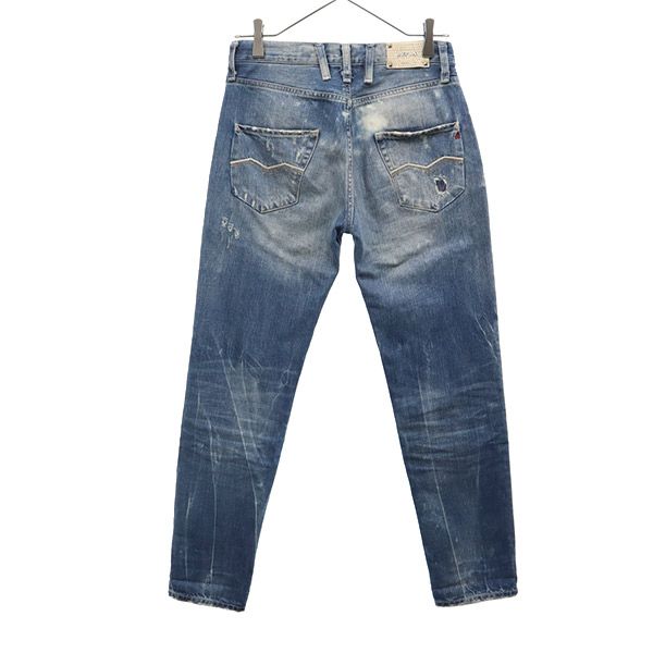 Replay Blue Jeans リプレイブルージーンズ ダメージ加工 スキニーデニムパンツ W24 ブルー ジーパン レディース