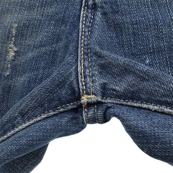 Replay Blue Jeans リプレイブルージーンズ ダメージ加工 スキニーデニムパンツ W24 ブルー ジーパン レディース