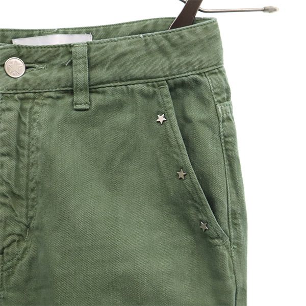 converse TOKYO コンバース トウキョウ 日本製 カットオフ ストレートデニムパンツ 2 カーキ レディース