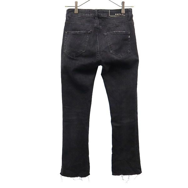 REPLAY リプレイ ブーツカットデニムパンツ W23 グレー カットオフ レディース