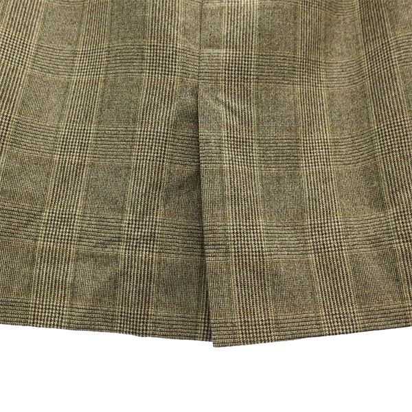 DAKS ダックス ウール チェック ミディ丈 タイトスカート 42 ブラウン系 レディース