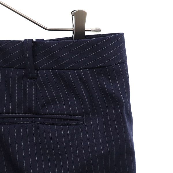 346 BROOKS BROTHERS 346 ブルックスブラザーズ ウールブレンド ストライプ スラックスパンツ 8 ネイビー レディース