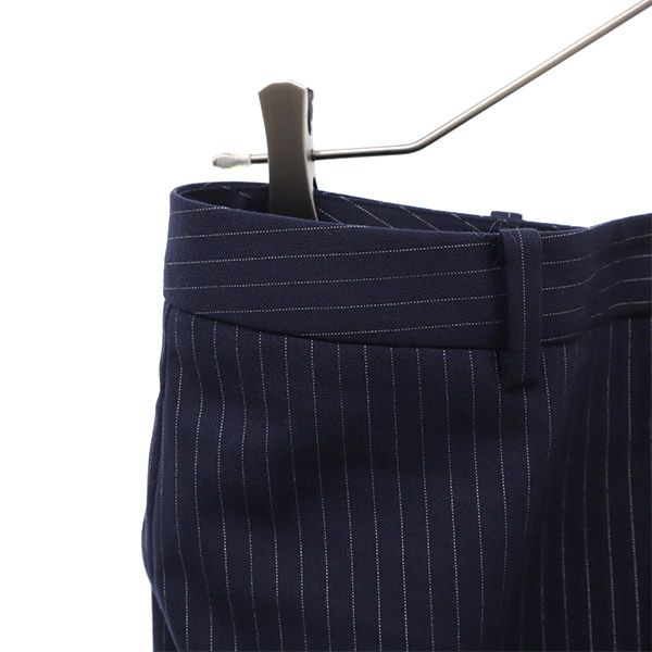 346 BROOKS BROTHERS 346 ブルックスブラザーズ ウールブレンド ストライプ スラックスパンツ 8 ネイビー レディース