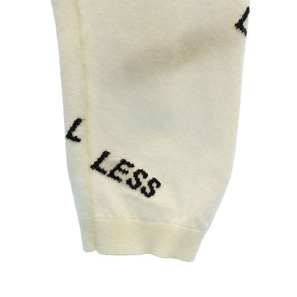 LOVELESS ラブレス 総柄 長袖 ニット 36 ホワイト×ブラック セーター レディース