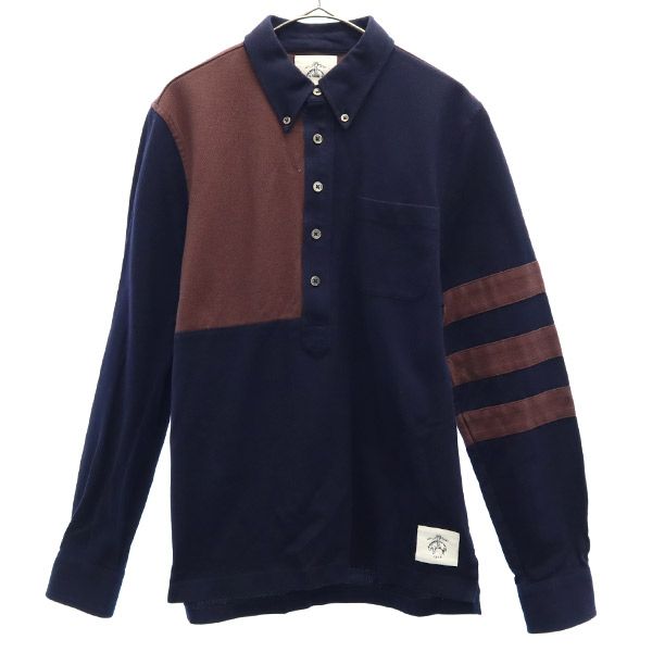 Brooks Brothers BLACK FLEECE ブルックスブラザーズ ブラックフリース 長袖 ポロシャツ BB1 ネイビー×パープル メンズ