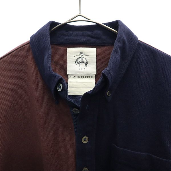 Brooks Brothers BLACK FLEECE ブルックスブラザーズ ブラックフリース 長袖 ポロシャツ BB1 ネイビー×パープル メンズ