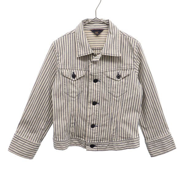 45rpm 45アールピーエム ストライプ ショート ジャケット 2 ベージュ×グリーン レディース