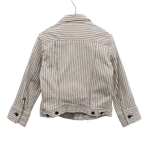 45rpm 45アールピーエム ストライプ ショート ジャケット 2 ベージュ×グリーン レディース