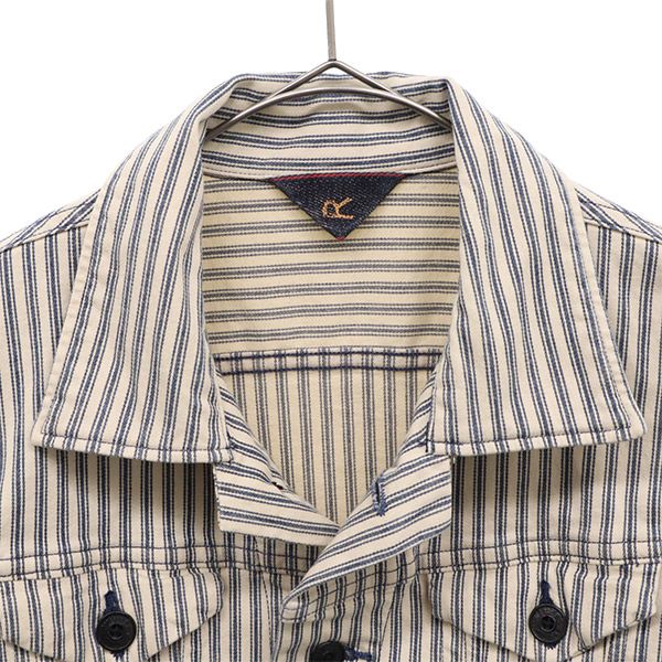 45rpm 45アールピーエム ストライプ ショート ジャケット 2 ベージュ×グリーン レディース