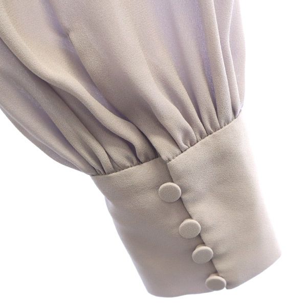 未使用 eimy istoire エイミーイストワール 長袖 ロングワンピース S グレー ドレーププリーツ フレアワンピース レディース