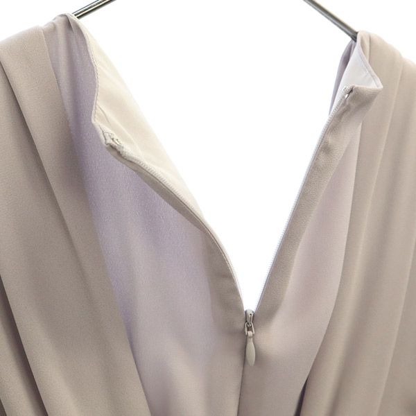 未使用 eimy istoire エイミーイストワール 長袖 ロングワンピース S グレー ドレーププリーツ フレアワンピース レディース