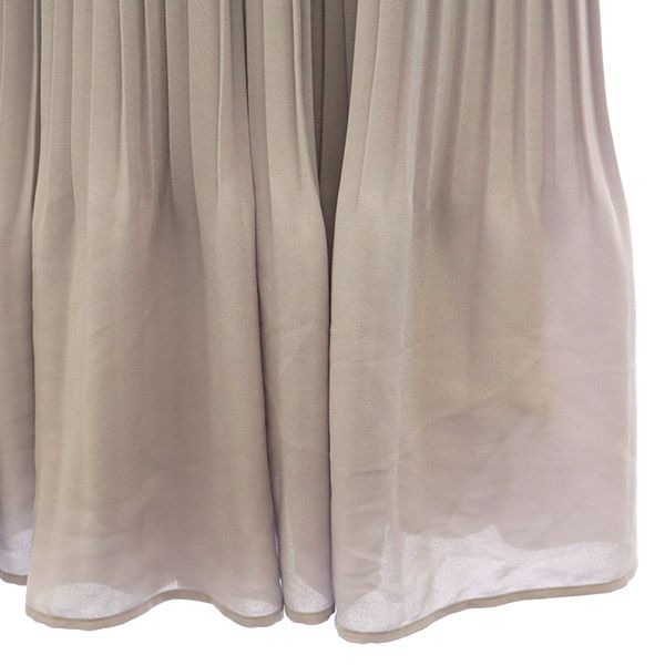 未使用 eimy istoire エイミーイストワール 長袖 ロングワンピース S グレー ドレーププリーツ フレアワンピース レディース