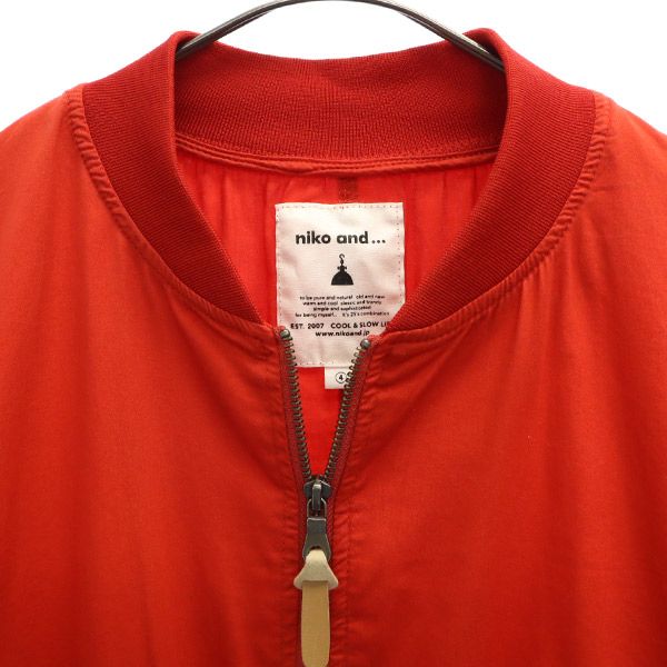 ニコアンド ジップジャケット 4 レッド niko and... ブルゾン レディース
