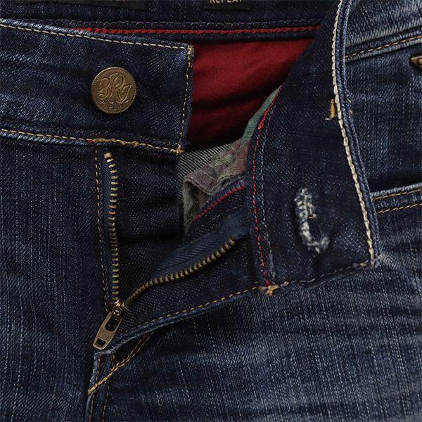 REPLAY リプレイ ワンポイントロゴ ストレートデニムパンツ W25 ブルー ジーパン レディース