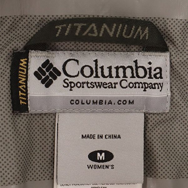 Columbia コロンビア アウトドア ナイロン マウンテンパーカー M ブルー×イエロー 収納ポーチ付き レディース