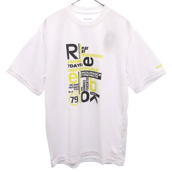 リーボック 未使用 プリント 半袖 トレーニングウェア S ホワイト系 Reebok Tシャツ メンズ