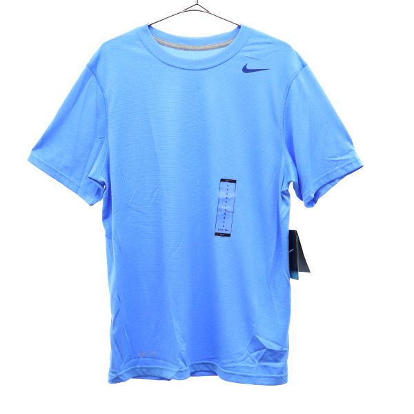 未使用 ナイキ 総柄 半袖 ウォームアップ トレーニングウェア S ブルー NIKE Tシャツ メンズ