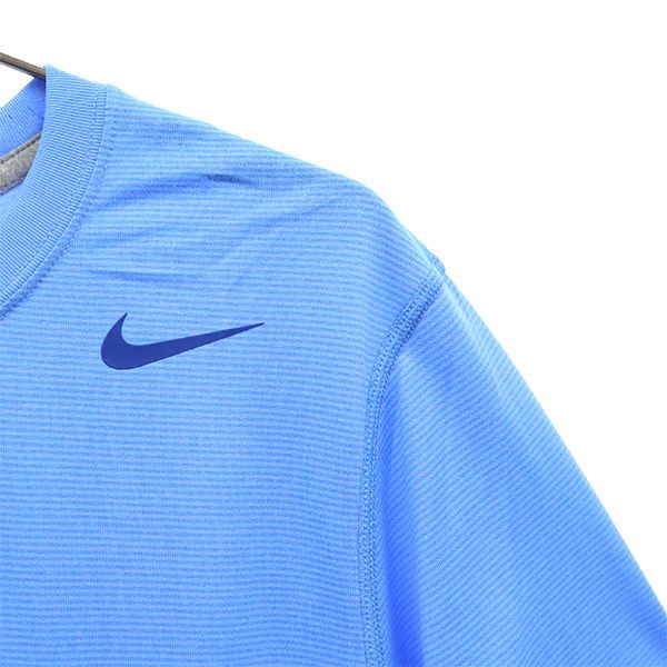未使用 ナイキ 総柄 半袖 ウォームアップ トレーニングウェア S ブルー NIKE Tシャツ メンズ