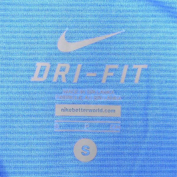 未使用 ナイキ 総柄 半袖 ウォームアップ トレーニングウェア S ブルー NIKE Tシャツ メンズ