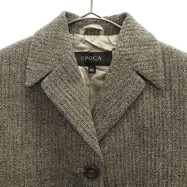 EPOCA エポカ ウールブレンド テーラードジャケット 40 グリーン レディース