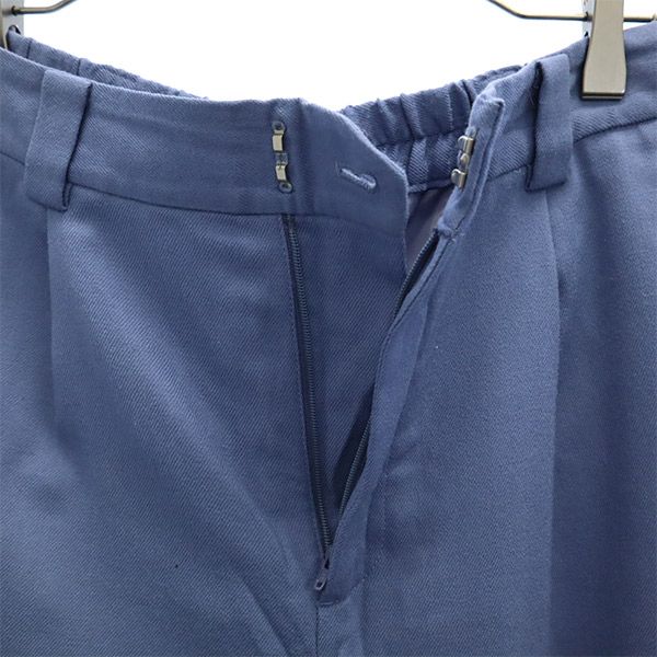 グリーンレーベルリラクシング ウールブレンド ワイドパンツ 38 ブルー green label relaxing UNITED ARROWS レディース