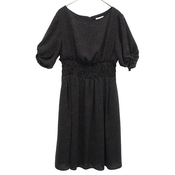 TOCCA トッカ ドット柄 半袖 ワンピース 2 ブラック レディース