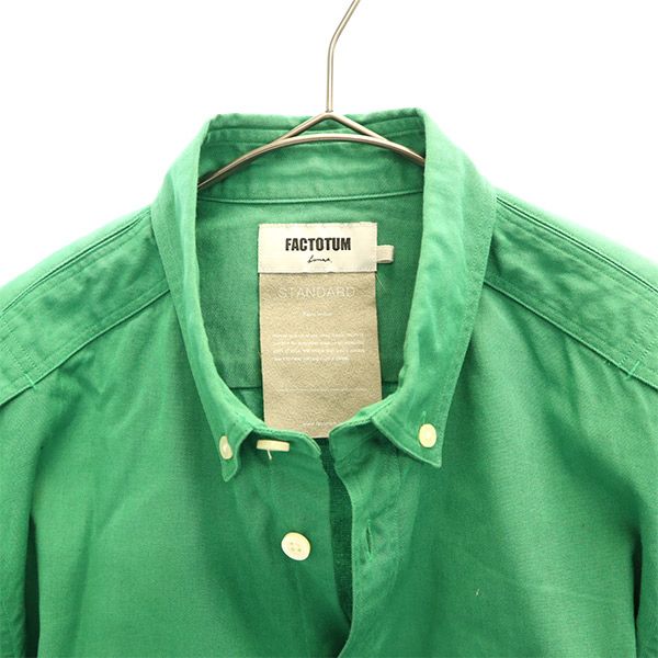 FACTOTUM ファクトタム 長袖 ボタンダウンシャツ F グリーン メンズ