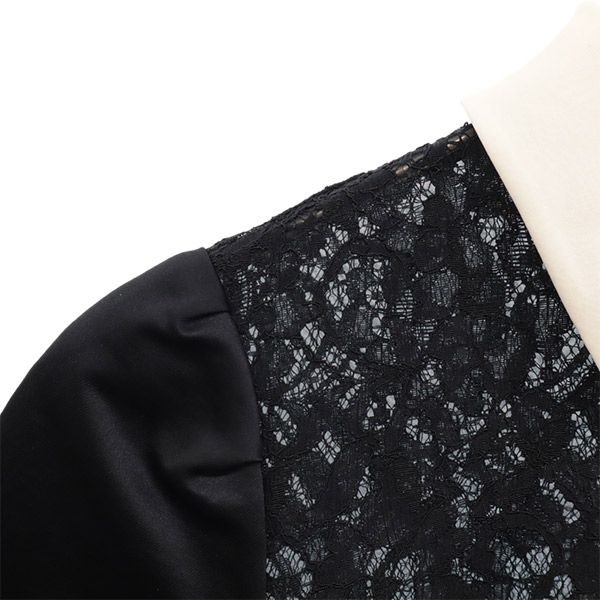 MUGUET ミュゲ 半袖 ワンピース 38 ブラック レディース