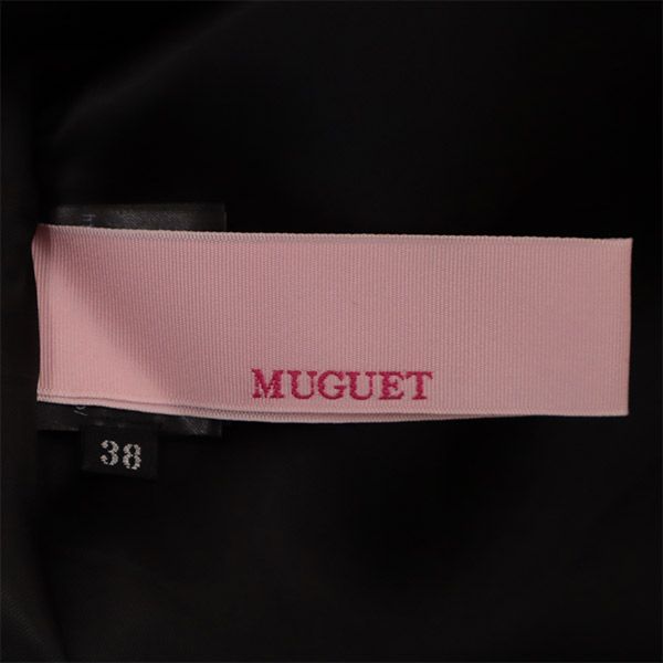 MUGUET ミュゲ 半袖 ワンピース 38 ブラック レディース