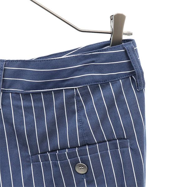 リベットアンドブルー 日本製 ストライプ ガウチョパンツ 1 ブルー×ホワイト Rivet&Blue レディース