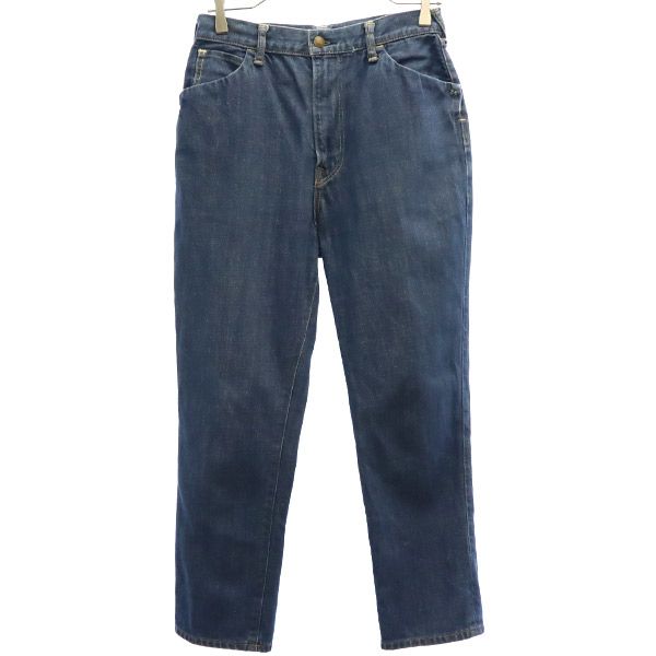 45アールピーエム ワンポイントロゴ刺繍 ストレートデニムパンツ 2 ブルー 45rpm ジーパン レディース