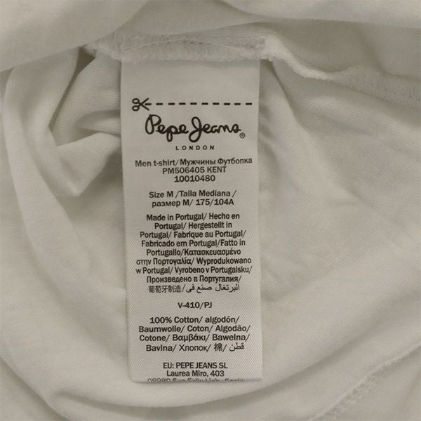 Pepe Jeans ペペジーンズ プリント 長袖 Tシャツ M ホワイト ローズ 薔薇 ロンT メンズ