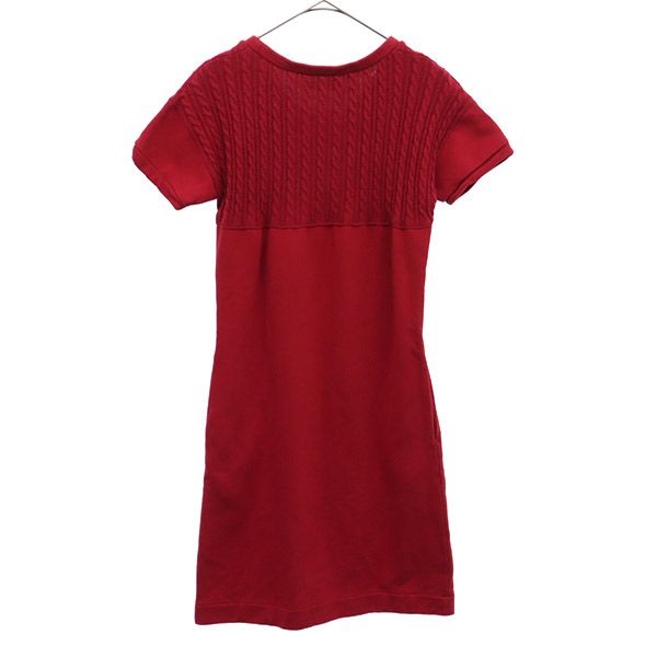 LACOSTE ラコステ 半袖 ワンピース 34 レッド レディース