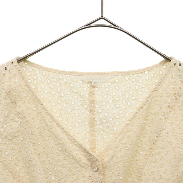 TO BE CHIC トゥービーシック 日本製 三陽商会 総柄 ノースリーブ カットソー 40 ホワイト レディース