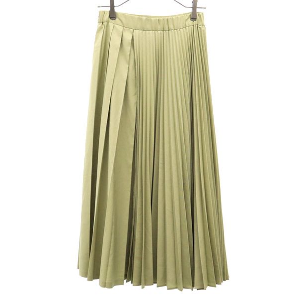 CLANE クラネ ミックスプリーツ アシンメトリー ロングスカート 1 グリーン レディース