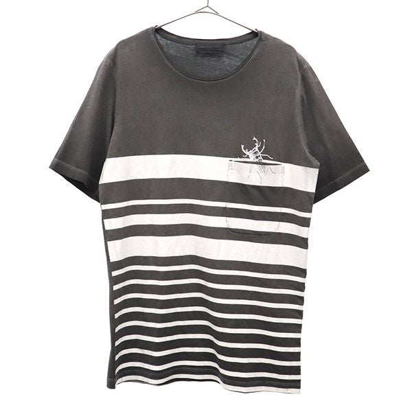 ディーゼルブラックゴールド ボーダー 半袖 Tシャツ M グレー系 DIESEL BLACK GOLD クルーネック メンズ