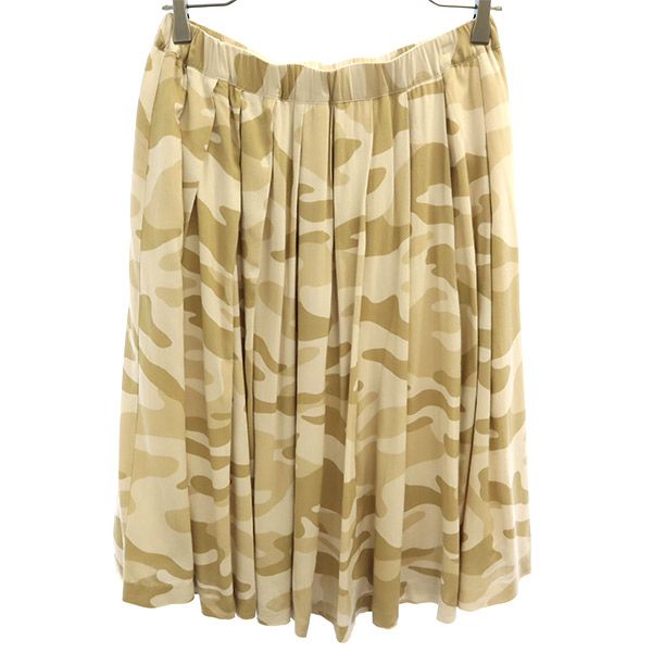 ミラオーウェン カモフラージュ マキシ丈 フレアスカート 0 ベージュ系 Mila Owen レディース