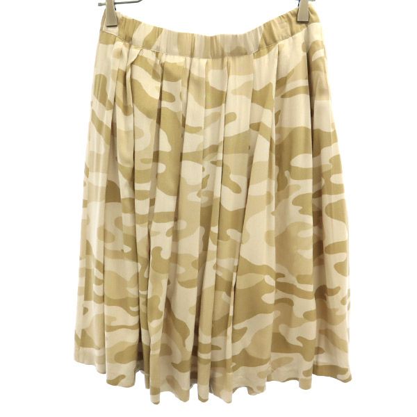ミラオーウェン カモフラージュ マキシ丈 フレアスカート 0 ベージュ系 Mila Owen レディース