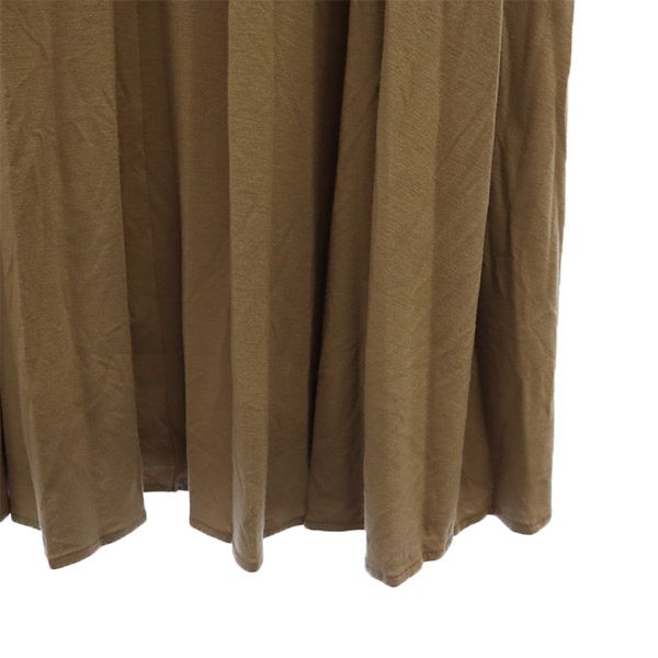 eimy istoire エイミーイストワール ノースリーブ バックオープン ボリュームプリーツ ロングワンピース S ブラウン レディース