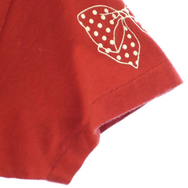 ピンクハウス プリント 半袖 ロングワンピース レッド×ホワイト PINK HOUSE レディース