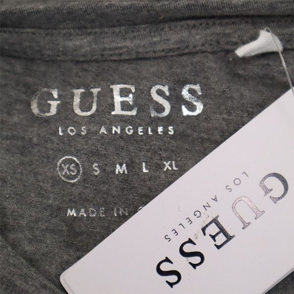 未使用 ゲス ロゴ プリント 半袖 Tシャツ XS グレー Guess クルーネック レディース