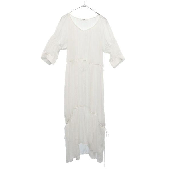 エミ アトリエ 5分袖 ロングワンピース 0 ホワイト emmi arelier レディース
