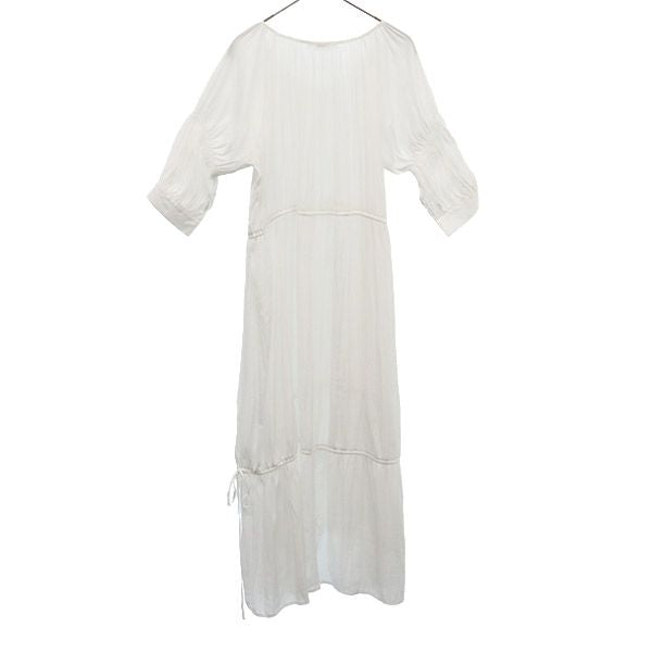 エミ アトリエ 5分袖 ロングワンピース 0 ホワイト emmi arelier レディース