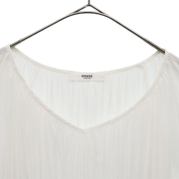 エミ アトリエ 5分袖 ロングワンピース 0 ホワイト emmi arelier レディース