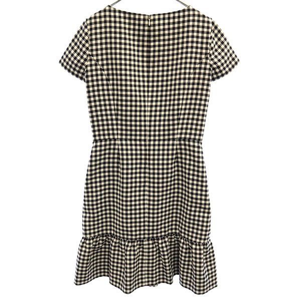 ブルックスブラザーズ チェック 半袖 ワンピース 2 ネイビー系 Brooks Brothers レディース