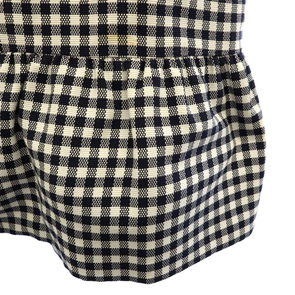 ブルックスブラザーズ チェック 半袖 ワンピース 2 ネイビー系 Brooks Brothers レディース