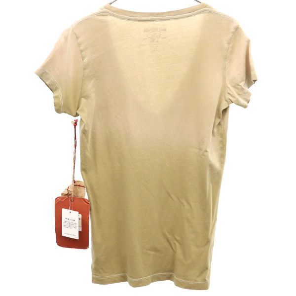 トゥルーレリジョン プリント 半袖 Vネック Tシャツ XS ベージュ TRUE RELIGION レディース