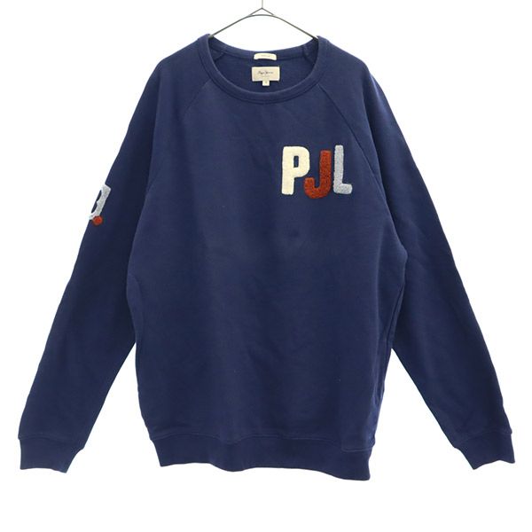 Pepe Jeans ペペジーンズ ワッペン 長袖 トレーナー M ネイビー スウェット メンズ